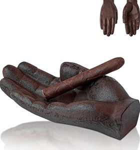 Cast Iron Cigar Ashtray Hand-Shaped - Rustic Decorative Tray, Key Holder, Heavy Duty Paperweight, Unique Gift for Men, Office & Home Decor