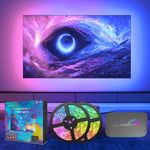 Lumessco HDMI TV Backlight Sync Box Kit - RGBIC Sync for 65-95 inch Smart TVs | Immersive LED Lighting System with Universal Compatibility for Home Theater Ambiance