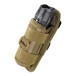 LIVANS Tactical Flashlight Pouch Holster, Rotatable Flashlight Holder Belt Clip Tactical Torch Carry Case with 360 Degree Carabiner Reel Clip