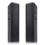 Sound Town Pair of Passive Wall-Mount Column Mini Line Array Speakers with 4 x 5” Woofers, Black for Live Event, Church, Conference, Lounge, CARPO-V5B