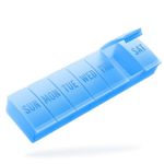 Large Pill Organizer Weekly, Barhon Daily Vitamin Case Box Large Capacity Compartments, 7 Day Pill Containers for Medicine Supplements Fish Oil (Blue)