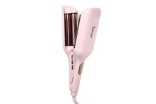 L'ANGE HAIR SculptWaver Titanium Deep Wave | 1.3 Inch Hair Crimper for Effortless Beach Waves | 3 Barrel Hair Waver with Adjustable Heat | Dual Voltage & Smart Timer | Blush - Large