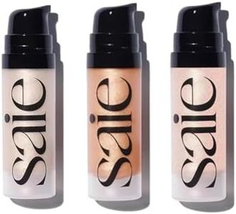 Saie Glowy Super Gel Trio - Mini Starglow, Sunglow & Roseglow (0.5 oz Each) - Hydrating Makeup Primers & Illuminating Serums with Vitamin C + Squalane for Dewy, Radiant Skin