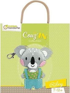 Avenue Mandarine KC090C - Kit Créatif Couture Enfant - Porte-clé Mini Couz'IN - À partir de 7 ans - RILEY, Unitaire