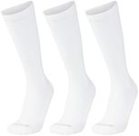 Zensah Alpaca Compression Socks (15–20 mmHg) for Running, Travel & Daily Support – Knee High – Made in USA (Small, White, 3 Pairs)