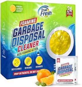 True Fresh Garbage Disposal Cleaner Deodorizer Packets-24 Pack, Foaming Sink Drain Cleaner that Eliminates Odors, Fresh Lemon-scented Kitchen Sink Disposer Packets with Up-to 1 year supply