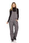 Arctic Quest Womens Insulated Water Resistant Ski Snow Bib Pants - grey - x-Large