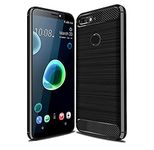 SkyTree Solid Carbon Fibre Shock Proof Edge to Edge Back Cover for HTC Desire 12+ / HTC Desire 12 Plus