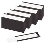 LLPT Magnetic Label Holder | 25MM x 75MM | Pack of 50 with Paper Inserts and Plastic Protectors | Mess Free Reusable for Shelf White Board Toolbox Metal Wall Cabinet Drawer (MH2175)
