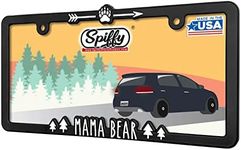 Spiffy Mama Bear License Plate Frame Holder Bracket for ALL US/CAN Vehicles | Original Design | Raised Lettering | Made in The USA | Great Gift for Momma Bears, Expecting Mothers, Baby Shower