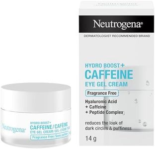 Neutrogena Hydro Boost+ Caffeine Eye Gel Cream, Hyaluronic Acid Eye Cream, Antioxidant Moisturizer, Fragrance Free, 14 grams