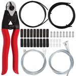 Keadic 83Pcs Universal Bike Cable Housing Set Includes Stainless Steel Bicycle Brake Shifter Cable, O-Rings, Cable End Caps, Cable Cutter and Black Cable Housing for Road Mountain Bicycle Cycling