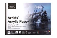 BRUSTRO Artists Acrylic Glued Paper Pad 400 GSM A3-12 Sheets