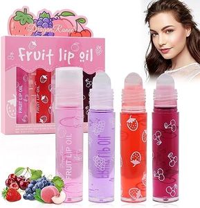 Brillo de Labios Enrollable Transparente, Roll On Glitter con Purpurina para Niñas, Lápiz Líquido Hidratante de Larga Duración (4PCS, 8ml)