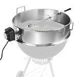 GRISUN Rotisserie Kit for Weber 22 inch Kettle Grills, Upgraded Rotisserie Ring Kit for Weber, Napoleon, Kingsford 22 inch Charcoal Grills, Heavy Duty Stainless Steel, Well-Balanced Construction