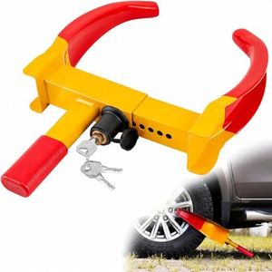 Universal Wheel Clamp, Heavy Duty Anti-Theft Trailer Lock with Keys, Adjustable Rust-Resistant Tyre Boot for Caravan, SUV, Truck, Boat, ATV, Motorcycle and Golf Cart