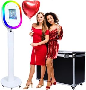 ZLPOWER Photo Booth for Any Ipad Photo Booth Stand Shell with Free Custom Logo Remote Control RGB Beauty Ring Lights Portable Photobooth Machine and Flight Case Perfect for Parties Wedding Events