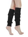 Sarfel Leg Warmers for Women 80s Ribbed Knit Leg Warmer Custume Womens Leg Warmers Sports Party Accessories Black