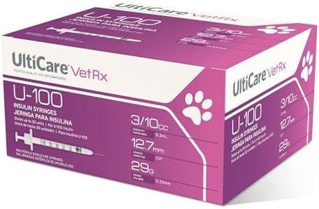 UltiCare VetRx U-100 Pet Insulin Syringes, Comfortable and Accurate Dosing of Insulin for Pets, Compatible with Any U-100 Strength Insulin, Size: 3/10cc, 29G x 1/2’’, 100 ct Box