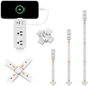Electrical Outlet Extender Stick 2 Pack- Features USB-A, USB-C and 2 AC Outlets, Extends 6"-34" Extendable Outlet Extender with 4-Way Plug, Access Hard-to-Reach Outlets Behind Couches, Nightstands