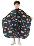 PERFEHAIR Kids Hair Cutting Cape, Cute Cars Pattern, Barber Haircut Cape Cover for Children, Baby, Toddler, Boys Salon Hair Cut Capes