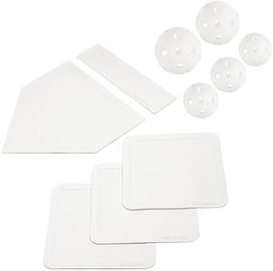 PRAOUTSAD Thrown Down Baseball Bases with Home Plate and Pitching Rubber - Baseball Practice Balls Sets for Backyard Training, Batting Softball