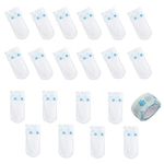 D.X&PZLS 20 PCS Disposable Dog Shoes White Dog Socks Disposable Dog Boots Dog Foot Cover Dog Paw Protector with self-adhesive strap for indoor & outdoor Walking(S)