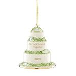 Lenox 2021 Our First Christmas Together Cake Ornament, 0.40, Ivory