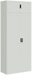 vidaXL File Cabinet, Locking Storage Cabinet with 2 Keys, Filing Cabinet for Home Office, Storage Cupboard, Industrial Style, Light Grey Steel