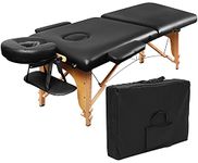 Portable Massage Table EBANKU Massage Bed Foldable Esthetician Lash Bed with Carrying Case for Spa Salon - Black