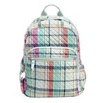 Vera Bradley Women's Cotton Campus Backpack, Pastel Plaid - Recycled Cotton, One Size