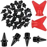 Hotop 32 Pieces Summer 1/2 Inch, 1/4 Inch, 3/8 Inch Steel Spikes Track Sports Shoe Spikes Replacements with Spike Wrench for Sports Short Running Track Shoes(Black,1/4 Inch)