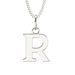 Aeon Jewellery Alphabet Initial Necklace - R | 925 Sterling Silver | Adjustable 16-18 Inch Silver Necklace | Polishing Cloth Included