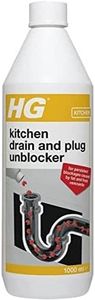 HG Kitchen Drain & Plug Unblocker, Natural, Heavy Duty, Kitchen Sink Unblocker & Cleaner for Pipes, Septic Tank Safe - 1 Litre