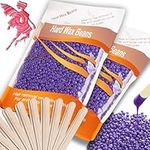 Hard Wax Beads for Hair Removal - DRMODE Professional Painless Depilatory Brazilian Wax Beans with 20 Wax Sticks for Wax Warmer Kit, 2 Pack Hard Wax Kit for Bikini Facial All Body Zone - 600g