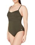 Haute pression A1001 - Maillot de bain une pièce - Uni - Femme - Vert,FR: 42 (Taille faricant: 42)