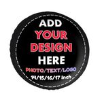 Custom Leather Tire Cover, Personalized Spare Tire Covers, Add Your Photo/Text, Waterproof Dust-Proof Spare Wheel Cover Protectors Car Accessories