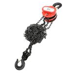 Engine Hoist,2T Chain Blocks Lift Height Hand Tackle Hoist Chain Lifting Block and Tackle Hoist Heavy Duty Load Red Color Lever Ratchet Block Chain Hoist Winch for Workshop Pulling Lifting 3Meters