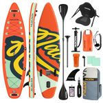NACATIN 10'6"/320cm Inflatable Paddle Board with Seat, SUP Board for Adults with Single/Double Paddle, Kayak Seat, Pump, Backpack, Carry Strap, Dry Bag, Repair Kit, for Lake, River, Yoga