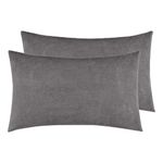GADDA CO Waterproof & Dustproof Cotton Terry Pillow Protectors Set of 2, 220+ GSM, Standard Size 18"x28", Zippered Grey Pillow Covers