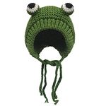 Tocwick Frog Hat Knitted Earmuffs Crochet Outdoor Windproof Beanie Hats Animals Cap Halloween Cute Cosplay Costume Prop Party Photo Props Unisex Spring Autumn Winter (Frog Hat)