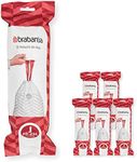 Brabantia 138362 PerfectFit Bin Liners Multipack (Size J/20-25 Litre) Thick Plastic Trash Bags with Tie Tape Drawstring Handles (120 Bags), White