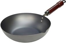 River Light K1428 Extra Iron Frying Pan, Deep Type, 11.0 inches (28 cm), Iron Nitride, IH Compatible, Rust Resistant, Wok, Made in Japan