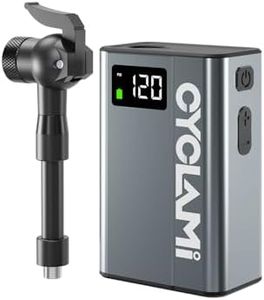 CYCLAMI Electric Bike Pump Mini 120PSI,Portable Ultra-Mini 750mA,Type-C Rechargeable Electric Bicycle Air Pump,LED Screen Displays Tire Pressure