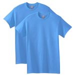 Gildan mens Heavy Cotton T-shirt, Style G5000, Multipack Shirt, Carolina Blue (2-pack), Large US