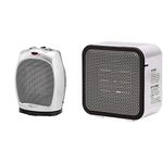 Amazon Basics 1500W Oscillating Ceramic Heater + 500W Ceramic Small Space Personal Mini Heater