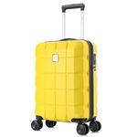 ATX Luggage 55x36x20cm Cabin Suitcase Super Lightweight Small Suitcase Approved for 100+ Airlines Including EasyJet, Ryanair, British Airways & Virgin Atlantic (Yellow, 21Inches, 33Liter)