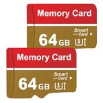 alptte SD Card 64GB 2PCS Memory Card Waterproof TF Card Data Storage SD Cards for Smartphone, Camera, Dash Cam and Drone(2pcs 64gb)