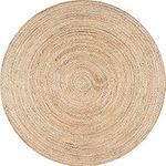 Ripaz Hand Braided Natural Jute Rug Handmade Round Area Rug for Home Decor (60 x 60 cm)