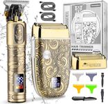 Suttik Professional Hair Clippers and Electric Shavers Set, Beard Trimmer for Men Electric Razor Beard Grooming Kit Hair Trimmer with 2 Foil Head and Limit Combs, Gift for Men,Bronze